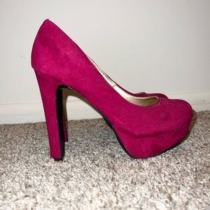 MOSSIMO Pink Faux Suede Platforms